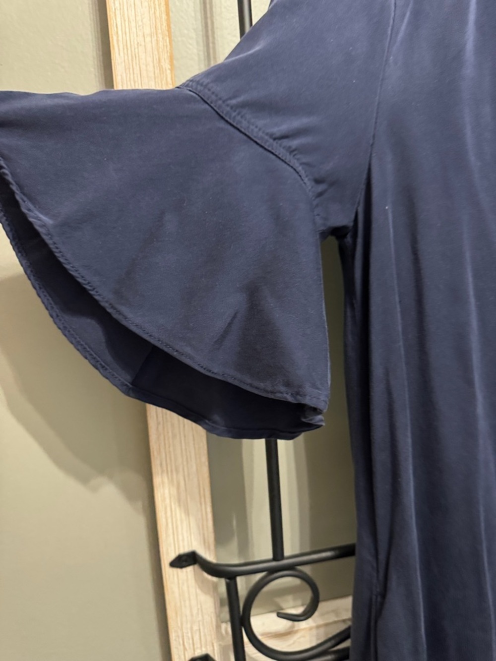Chico's Navy Short-Sleeve Button Polo size 00 Tiered Dress Modal - Picture 5 of 14